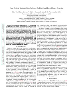 Near-Optimal Budgeted Data Exchange for Distributed Loop Closure
  Detection