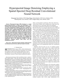 Hyperspectral Image Denoising Employing a Spatial-Spectral Deep Residual
  Convolutional Neural Network
