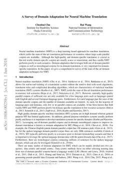 A Survey of Domain Adaptation for Neural Machine Translation