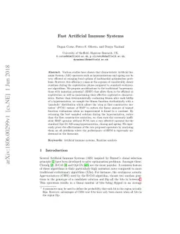 Fast Artificial Immune Systems