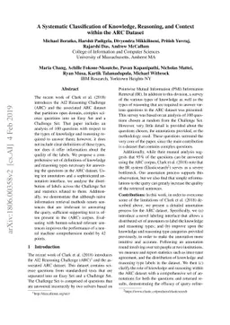 A Systematic Classification of Knowledge, Reasoning, and Context within
  the ARC Dataset