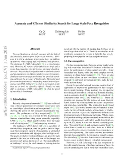 Accurate and Efficient Similarity Search for Large Scale Face
  Recognition