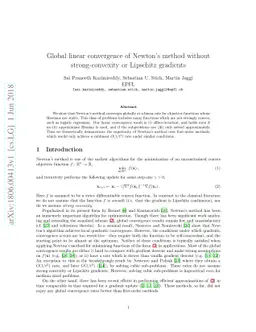 Global linear convergence of Newton's method without strong-convexity or
  Lipschitz gradients