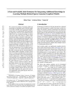 A Fast and Scalable Joint Estimator for Integrating Additional Knowledge
  in Learning Multiple Related Sparse Gaussian Graphical Models