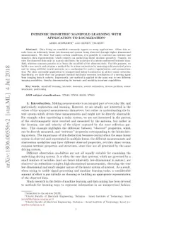 Intrinsic Isometric Manifold Learning with Application to Localization