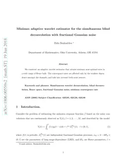 Minimax adaptive wavelet estimator for the simultaneous blind
  deconvolution with fractional Gaussian noise