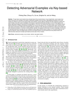 Detecting Adversarial Examples via Key-based Network