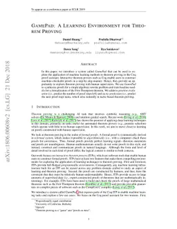 GamePad: A Learning Environment for Theorem Proving