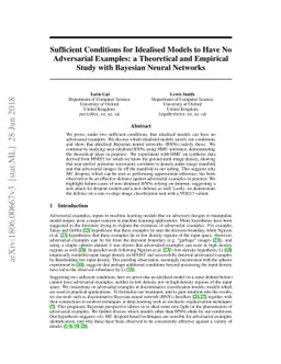 Sufficient Conditions for Idealised Models to Have No Adversarial
  Examples: a Theoretical and Empirical Study with Bayesian Neural Networks