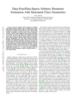 Data-Free/Data-Sparse Softmax Parameter Estimation with Structured Class
  Geometries