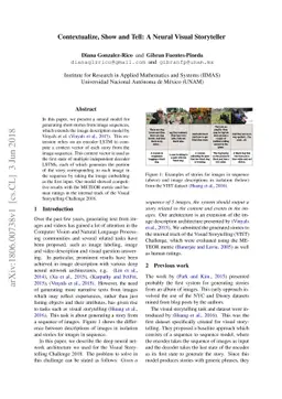 Contextualize, Show and Tell: A Neural Visual Storyteller