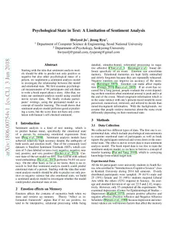 Psychological State in Text: A Limitation of Sentiment Analysis