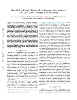 MaestROB: A Robotics Framework for Integrated Orchestration of Low-Level
  Control and High-Level Reasoning