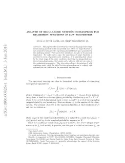 Analysis of regularized Nyström subsampling for regression functions
  of low smoothness