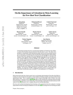 On the Importance of Attention in Meta-Learning for Few-Shot Text
  Classification
