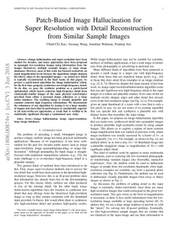 Patch-Based Image Hallucination for Super Resolution with Detail
  Reconstruction from Similar Sample Images