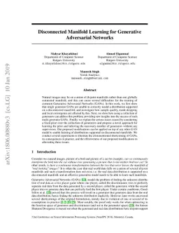 Disconnected Manifold Learning for Generative Adversarial Networks