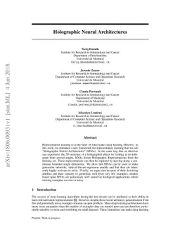 Holographic Neural Architectures