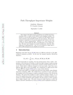 Path Throughput Importance Weights