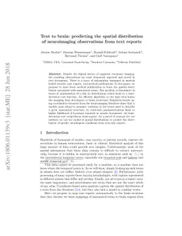 Text to brain: predicting the spatial distribution of neuroimaging
  observations from text reports