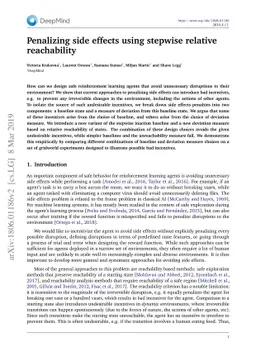Penalizing side effects using stepwise relative reachability