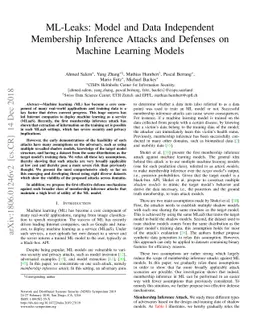 ML-Leaks: Model and Data Independent Membership Inference Attacks and
  Defenses on Machine Learning Models