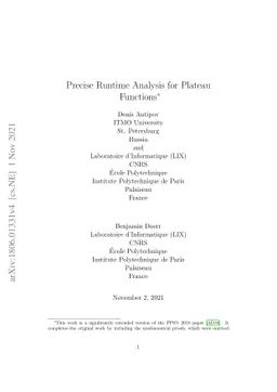 Precise Runtime Analysis for Plateau Functions