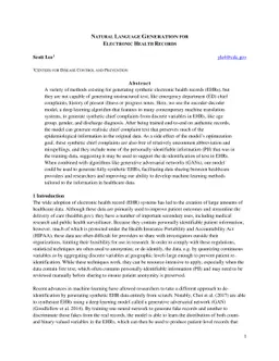 Natural Language Generation for Electronic Health Records