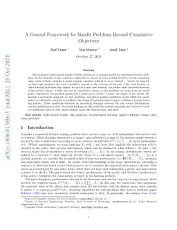 A General Framework for Bandit Problems Beyond Cumulative Objectives