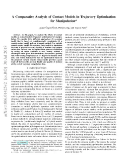 A Comparative Analysis of Contact Models in Trajectory Optimization for
  Manipulation