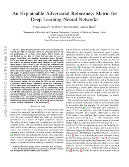 An Explainable Adversarial Robustness Metric for Deep Learning Neural
  Networks