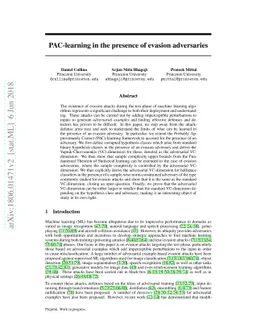 PAC-learning in the presence of evasion adversaries