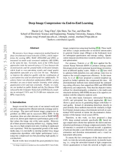 Deep Image Compression via End-to-End Learning