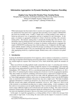 Information Aggregation via Dynamic Routing for Sequence Encoding