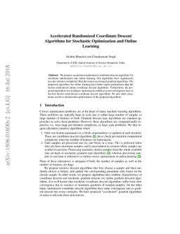 Accelerated Randomized Coordinate Descent Algorithms for Stochastic
  Optimization and Online Learning