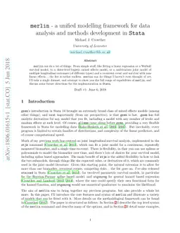 merlin - a unified modelling framework for data analysis and methods
  development in Stata