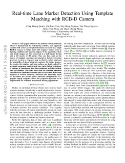 Real-time Lane Marker Detection Using Template Matching with RGB-D
  Camera