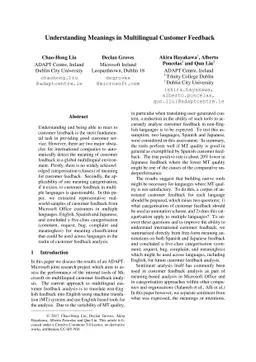 Understanding Meanings in Multilingual Customer Feedback