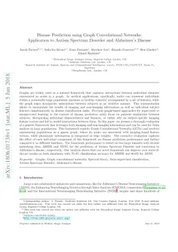 Disease Prediction using Graph Convolutional Networks: Application to
  Autism Spectrum Disorder and Alzheimer's Disease