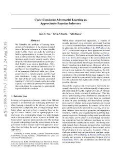 Cycle-Consistent Adversarial Learning as Approximate Bayesian Inference