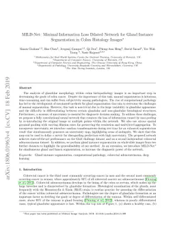 MILD-Net: Minimal Information Loss Dilated Network for Gland Instance
  Segmentation in Colon Histology Images