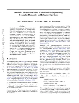 Discrete-Continuous Mixtures in Probabilistic Programming: Generalized
  Semantics and Inference Algorithms