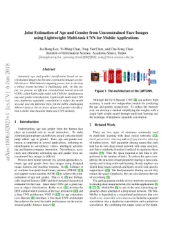 Joint Estimation of Age and Gender from Unconstrained Face Images using
  Lightweight Multi-task CNN for Mobile Applications