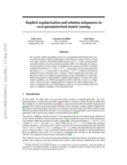 Implicit regularization and solution uniqueness in over-parameterized
  matrix sensing