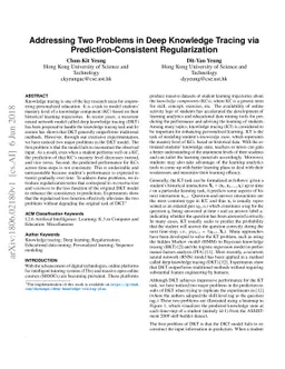 Addressing Two Problems in Deep Knowledge Tracing via
  Prediction-Consistent Regularization