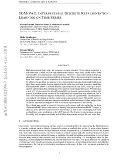 SOM-VAE: Interpretable Discrete Representation Learning on Time Series