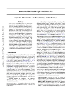 Adversarial Attack on Graph Structured Data