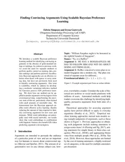 Finding Convincing Arguments Using Scalable Bayesian Preference Learning