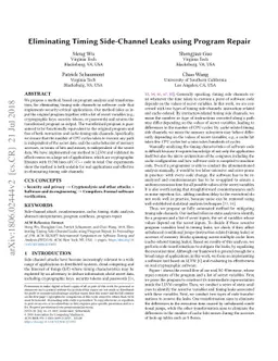 Eliminating Timing Side-Channel Leaks using Program Repair