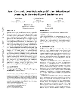 Semi-Dynamic Load Balancing: Efficient Distributed Learning in
  Non-Dedicated Environments